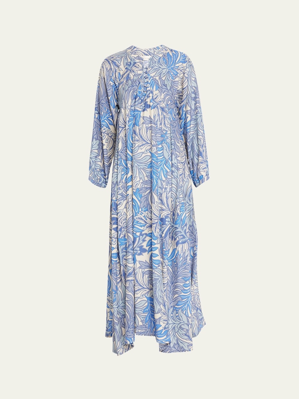 NATALIE MARTIN Fiore silk maxi dress / blue jungle print Small